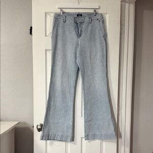 Express Denim Flare Jeans in Soft Blue